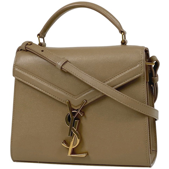 Saint Laurent Cassandra Top Handle Bag Shoulder Bag Beige Leather - Picture 1 of 8